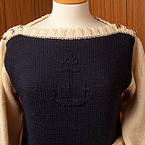 L/SI Boatneck Sweater with Contrast Sleeves/Neck